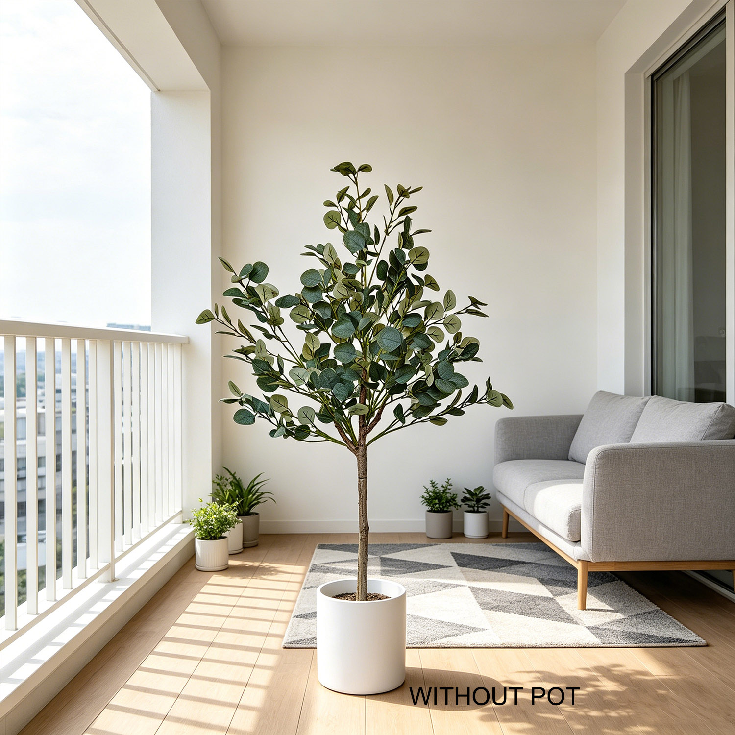 Ficus Lyrata Tree - Planta de eucalipto artificial de 140