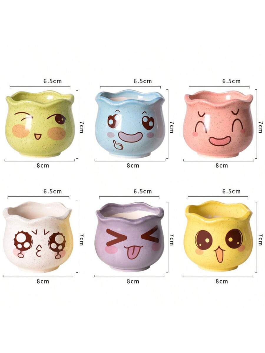 Juego de 6 Macetas de Cerámica - Echeveria Succulent reseña y precio